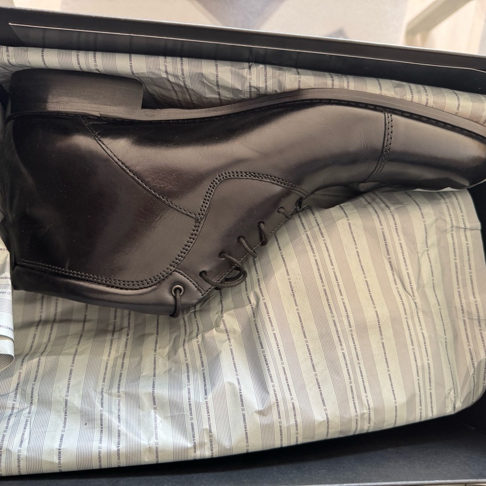Johnston & Murphy Black Leather Oxfords